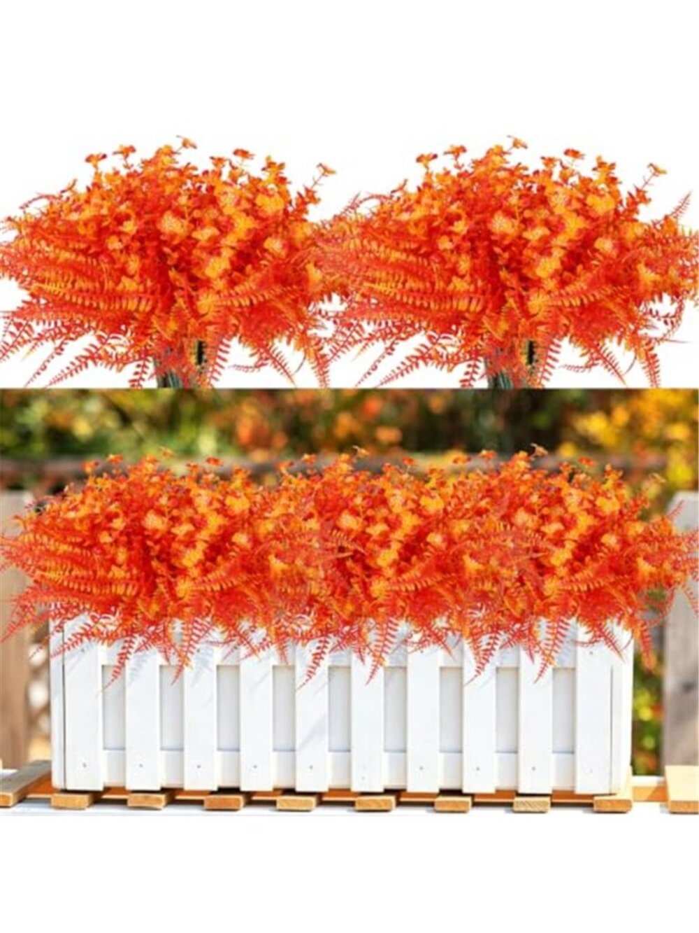 12 Pcs Fall Artificial Flowers for Outdoors Orange Gold Fake Plants Flower